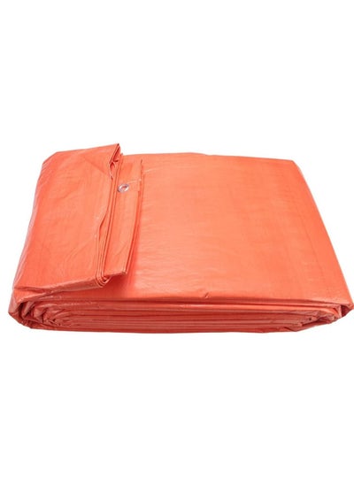 Buy Waterproof Ground Cover Tarpaulin Tent Shelter Sun Protection Dust-proof Rain Cover Tarpaulin Sheet Orange 24X24 Feet in UAE