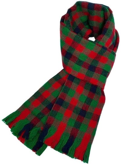 Buy Green/Red Christmas Keffiyeh Plaid Pattern Scarf Shawl Christmas Gift 180x30cm, Green/Red, Standard in Egypt