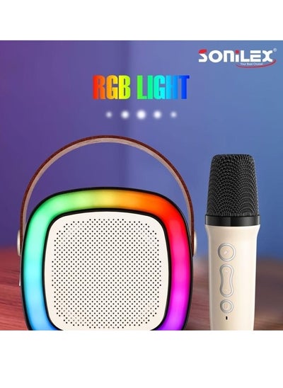 Buy LED Wireless Audio Microphone Kid Karaoke Family Singing Song BT Speaker Outdoor Card Subwoofer With Mic in UAE