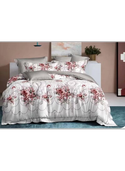 اشتري Petals and Floral Designs Single-Size Duvet Cover Set, Multicolour -160x210cm, Fitted sheets size (120x200)+30cm Cotton+Polyester في الامارات