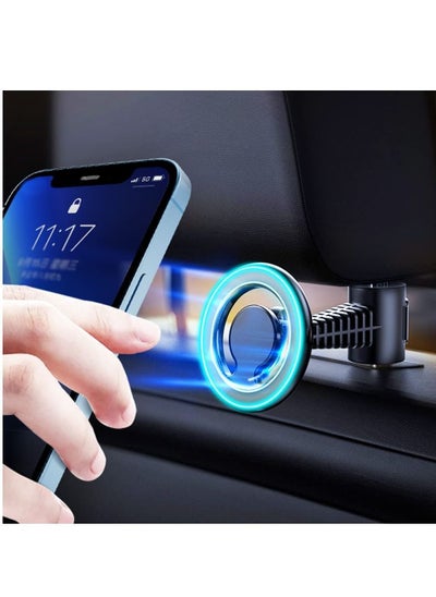 اشتري Car Headrest Mount Compatible for MagSafe Mount, Seat Hook Magnetic Phone Holder Car, Backseat Hooks Suitable iPhone 14/13/12 All Grocery Bags Handbag في الامارات