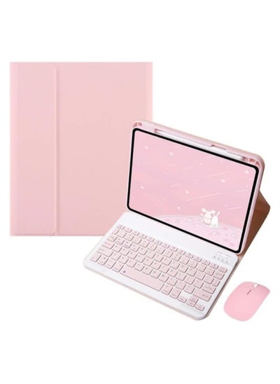 Buy Arabic and English Tablet Keyboard Case for Xiaomi Redmi Pad Pro 12.1 Inch (2024), Detachable Wireless Keyboard Pencil Holder Slim Leather Smart Cover with Mouse in Saudi Arabia