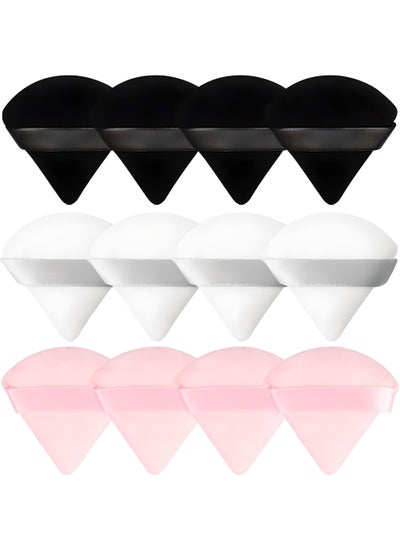 اشتري 12 Piece Triangle Powder Puff Set Precision Makeup Pads for Flawless Face Powder Application في الامارات