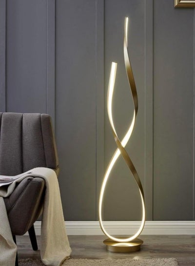 Buy LED Twisted Floor Lamp, Arc Lamp, Modern Design Living Room Floor Lamps Rose Gold in UAE