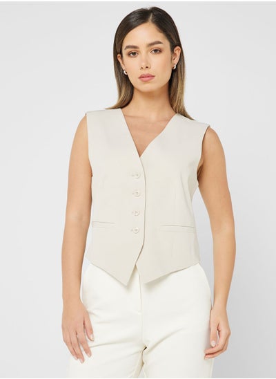 Buy Button Detail Vest Jacket in Saudi Arabia