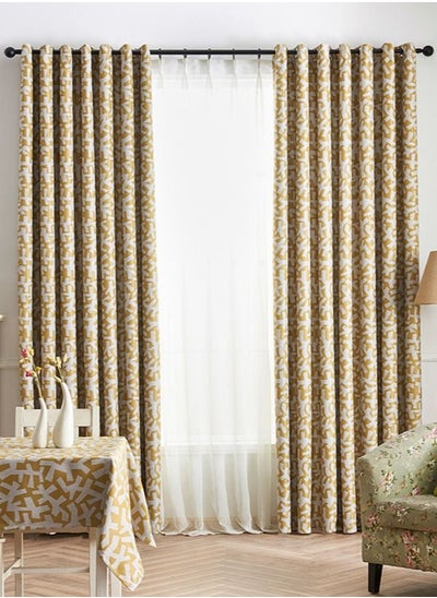 Buy 2-Piece Blackout Window Curtain   Yellow 140 X 240cm in Saudi Arabia