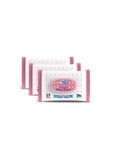 اشتري Baby Wipes Ultra Soft 25s Pack Of 3 في الامارات