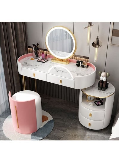 Buy Makeup Dressing Table LED Mirror With Storage Cabinet in UAE