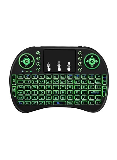 Buy Wireless 2.4GHz Backlit Keyboard 7 Colors Mini English Mouse with Remote Control Touchpad Android TV Box Tablet Computer Accessories in Saudi Arabia