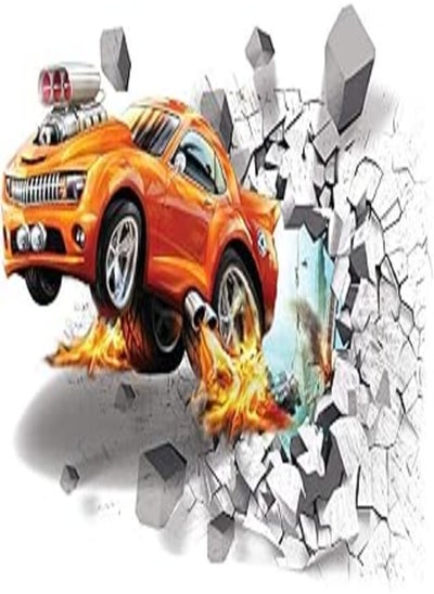 اشتري Ndream 3D Removable Flying Fire Car Room Wall Decal Sticker Home Decor Srick Giant Wallpaper Mural Children Themed Art Wall Sticker 20x27.6 Inch في مصر