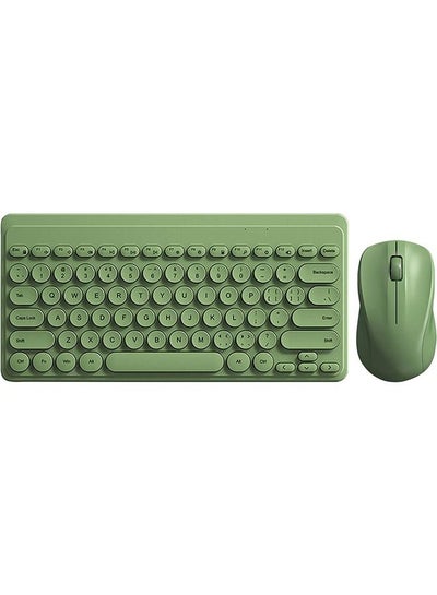 Buy Fashion Wireless Keyboard and Mouse Combo USB Cordless Cute Round Key Smart Power Saving Ultra Slim Combo for Laptop Computer and Desktop in Saudi Arabia