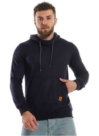 Buy CAESAR Mens Plain Hoodie With Leather Acssesory,blue,L in Egypt