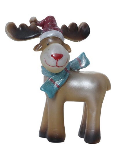 Buy Reindeer Figurine With X-Mas Hat, Multicolour – 15 cm in UAE