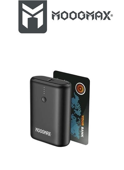 Buy Moogmax Super Small Pocket Size Power Bank 10000mAh, Card Size Design, LED Indicator, 1*USB & 1*Type-C Ports with 20W PD Fast Charging, Black in Saudi Arabia