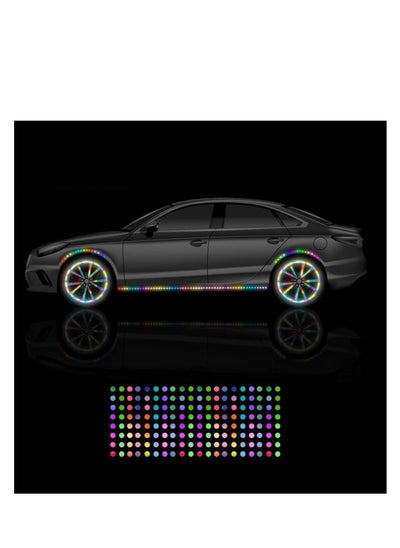 اشتري Reflective Stickers for Car Wheel Rim, Cool Car Decorations Colorful Dot Stripe Decals, Night Reflective Safety Warning Overlay Decoration Decals Fits Car Truck SUV Bicycle (20 Pcs) في الامارات