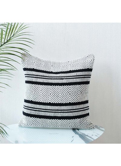 اشتري Outdoor Woven Cushion Patio Throw Pillow Summer Spring Garden Farmhouse Décor Outdoor Furniture Decorative Pillows For Outdoor Seating Chair Sofa Swings Gazebo 45X45Cm Chevron في الامارات