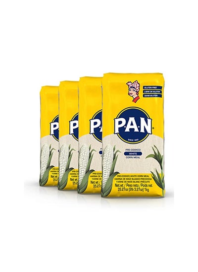 اشتري P.A.N. White Corn Meal Pre-cooked Gluten Free and Kosher Flour for Arepas (2.2 lb / Pack of 4) في الامارات