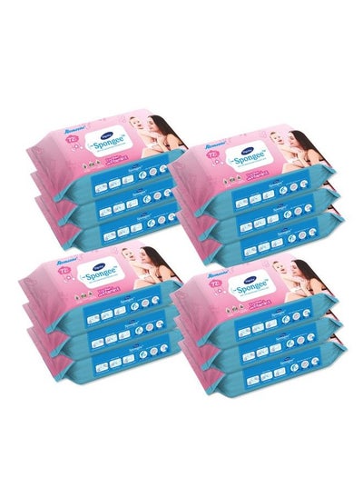 اشتري Spongee Baby Wet Wipes 150 X 200 Mm 72 Wipes;Pack (White 864 Wipes) Pack Of 12 في الامارات