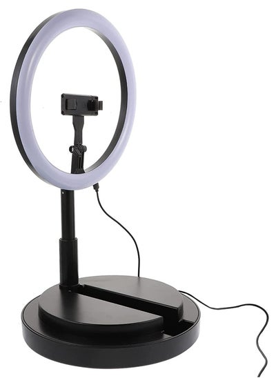 اشتري LED Ring Light 11inch Dimmable 3 Light Modes with Foldable Stand and Phone Holder في الامارات