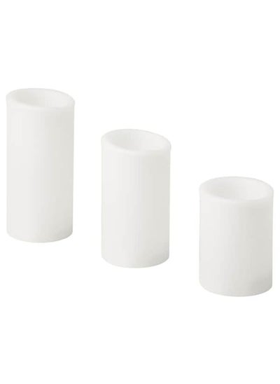 Buy LED block candle, set of 3, white/indoor in Saudi Arabia