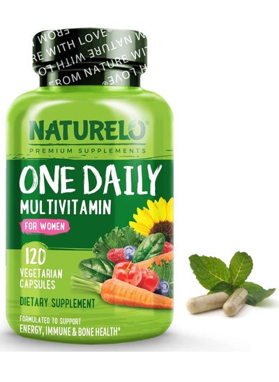 Buy One Daily Multivitamin for Women 120 Vegetarian Capsules Dietary Supplement Formulated to Support Enery, Immune & Bone Heath in UAE
