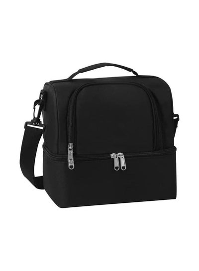 Buy Lunch Bag Insulated Lunch Box Bag for Women Men Adults and Kids Cooler Tote Bag with Adjustable Shoulder Strap Bento Box Bag for School Work Picnic Travel and Outdoor Black in UAE