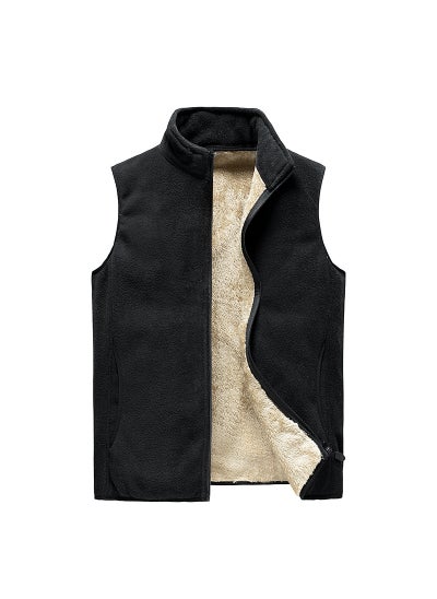 Buy Wholesale autumn and winter new mens vest plus velvet leisure waistcoat cross-border large size vest mens warm vest mens vest Black in Saudi Arabia