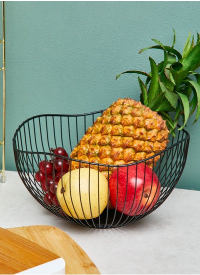 Buy Matte Black Iron Fruit Basket in Saudi Arabia