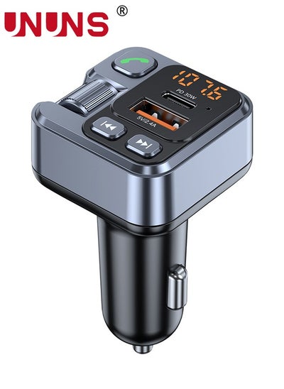 اشتري Bluetooth 5.1 FM Transmitter For Car, PD 30W QC 3.0 USB Fast Charger Music Radio Adapter,Wireless Bluetooth Adapter MP3 Player,HiFi Bass Sound,Hands-Free Call,Siri Google Assistant في الامارات