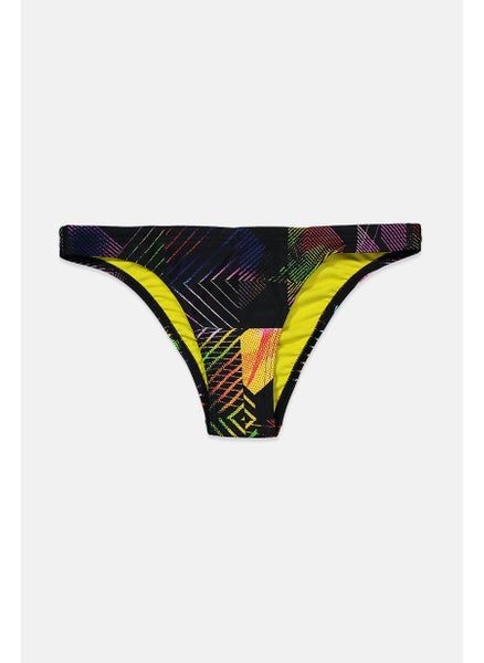 اشتري Women Geometric Pattern Bikini Bottom Swimwear, Black Combo في السعودية