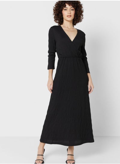 Buy Surplice Neck Knitted Dress in UAE