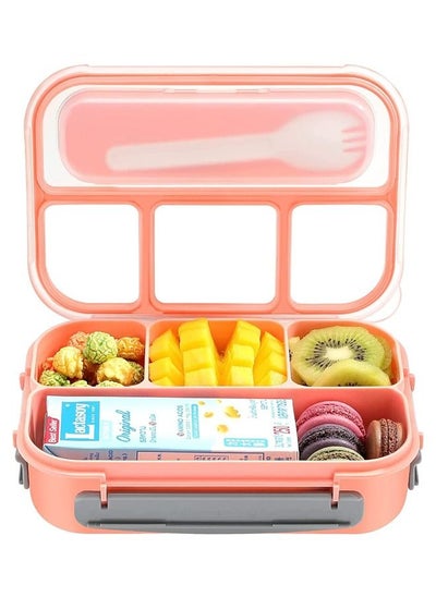 اشتري Lunch Box Kids,Bento Box Adult Lunch Box,Lunch Containers for Adults/Kids/Toddler,1300ML-4 Compartment Bento Lunch Box,Microwave & Dishwasher & Freezer Safe,BPA Fre (Pink) في السعودية