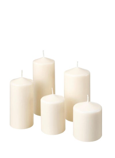 Buy Set of 5 unscented candles of different sizes in Saudi Arabia