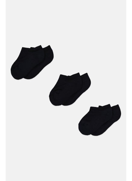 اشتري Kids Boy 3 Pairs Solid Low Cut Socks, Black في الامارات