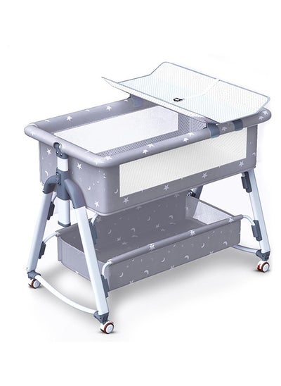 اشتري Bedside Crib,Aluminum Alloy Baby Bed Foldable Newborn Baby Bassinet, Adjustable Travel Cot with Breathable Mesh Window & Mattress Mosquito Net, for 0-24 Months Playpen في السعودية