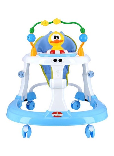 اشتري Baby Foldable Walker With Attractive Toy, Smooth Movement And Easy To Carry - White/Blue/Yellow في الامارات