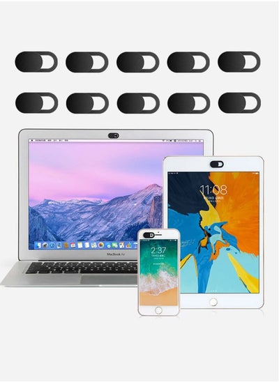 Buy Webcam Cover Laptop Camera Cover (Pack of  10) Webcam Cover Slider Stickers for Computer, MacBook Pro/Air, iPhone, Tablets, PC, iPad, iMac, Cell Phone, Mobile phones Privacy Blocker, Anti-Spy (Black) in UAE