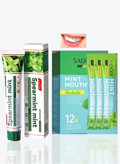 Buy mint mouthwash _refreshing toothpaste spearmint mint in Saudi Arabia