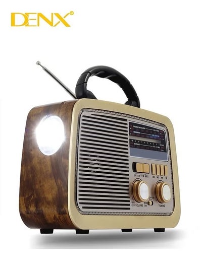 Buy Radio FM - AM - SW Brown wood Bluetooth Portable Audio TF Card USB Flash disk Aux playback in Saudi Arabia