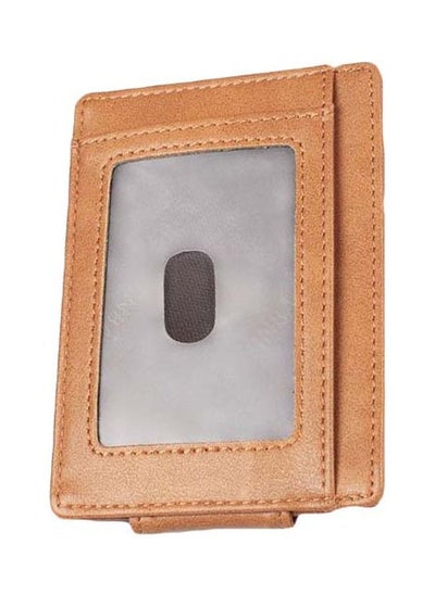 Buy RFID Leather Clip Men Wallet Coffee in UAE