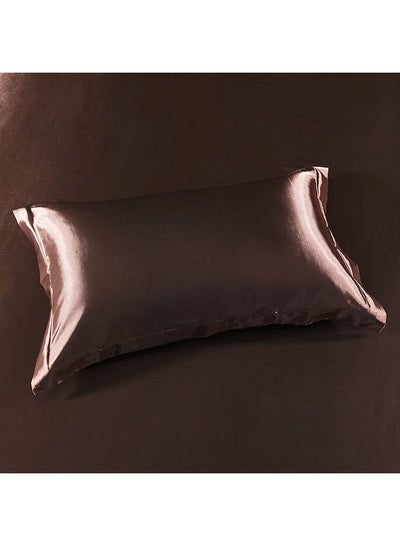 اشتري Soft Breathable Pillow Cover Case Pillow Shams Used for Hair and Skin Smooth Natural Mulberry and Ice Silk 48x74cm Set of 2 في الامارات