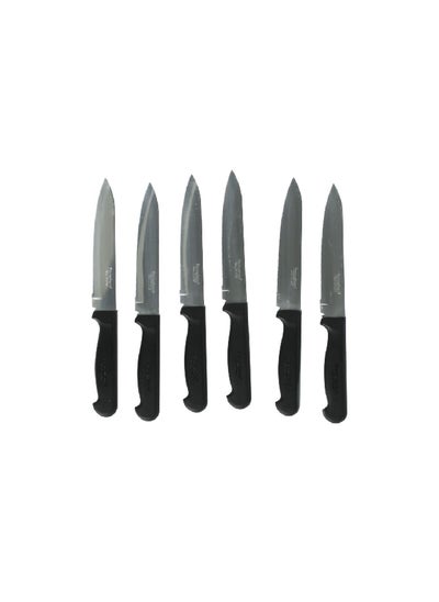 Buy 6-Piece Extra-Sharp Edge Stainless Steel Kitchen Knife Set Black and Silver 5 Inch 900-5 in Saudi Arabia