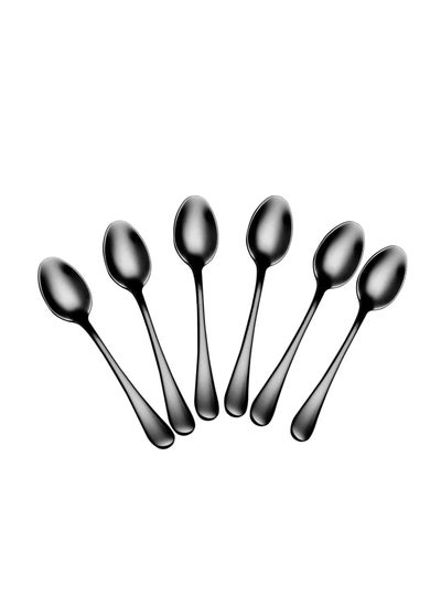 Buy Espresso Spoons, Mini Coffee Spoon, Stainless Steel Small Spoons for Dessert, Tea, Set of 6 (black) in UAE