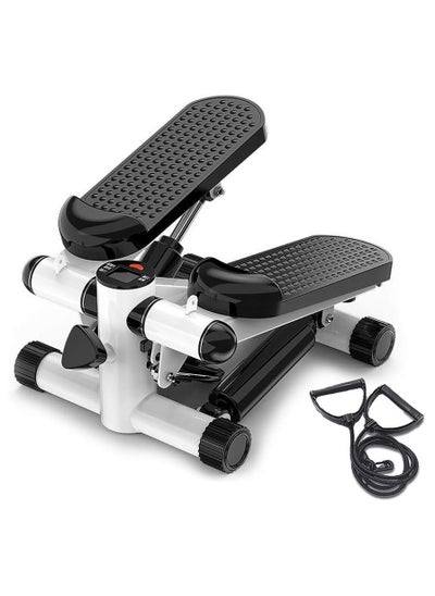 Buy Mini Stepper Trainer Adjustable Height  Exercise Machine with Resistance Bands and LCD Monitor Air Climber in UAE