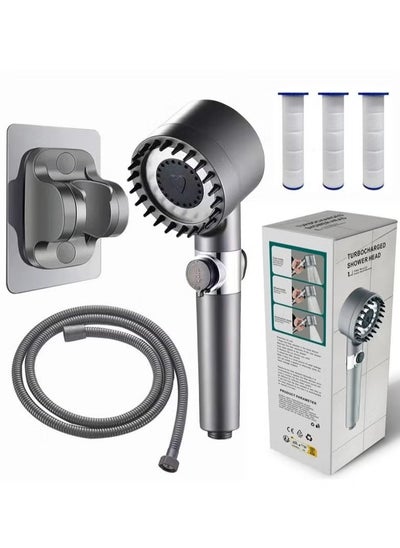 Buy Shower Head with Handheld, Shower Heads High Pressure, High Flow Even with Low Water Pressure Held Showerhead Set, Filtered Showerhead with hose 60", Bracket, Rubber Washers, and with three Filters in Saudi Arabia