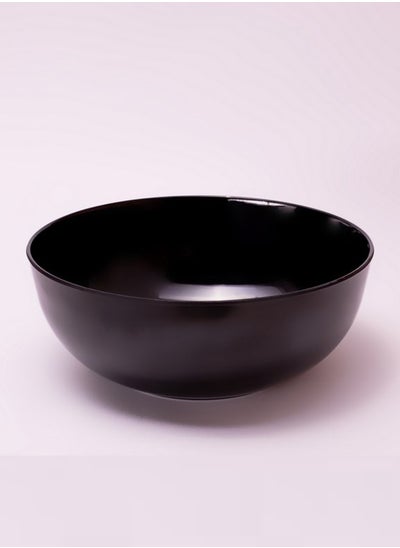 Buy Bright Designs Melamine Serving Bowl with Serving Spoon and Fork 
Set of 1 (D 26cm H 10cm)  Black in Egypt