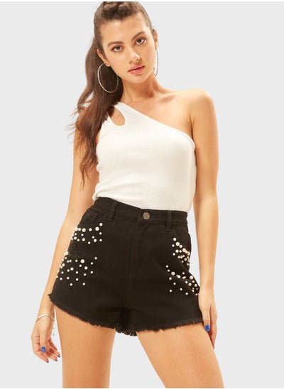 Buy Embellished Denim Shorts in UAE