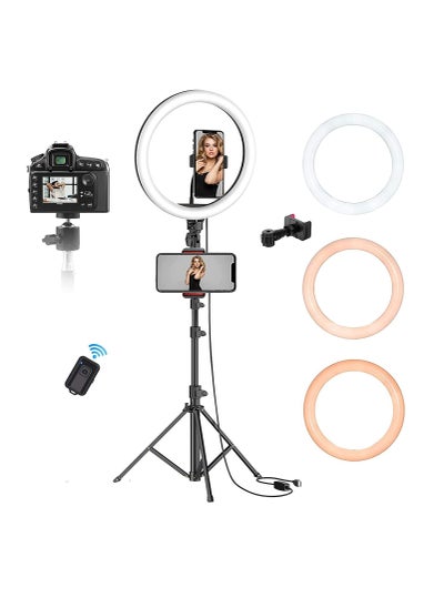 Buy 10 inch Selfie Ring Light with Tripod Stand, USB Selfie Ring Light for Live Stream/Makeup/YouTube/TikTok Video Recording/Photography in UAE