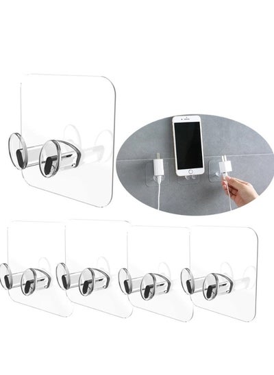 Buy 5pcs Multifunctional Hooks, Strong Adhesive Hooks No Drilling, Transparent and Waterproof in Egypt