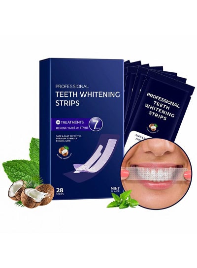 Buy Professional Teeth Whitening Strips, Reduce Teeth Sensitivity Whitening Strips, 28 White Teeth Whitening Strips, Dentist Prepared Whitening Strips in Saudi Arabia